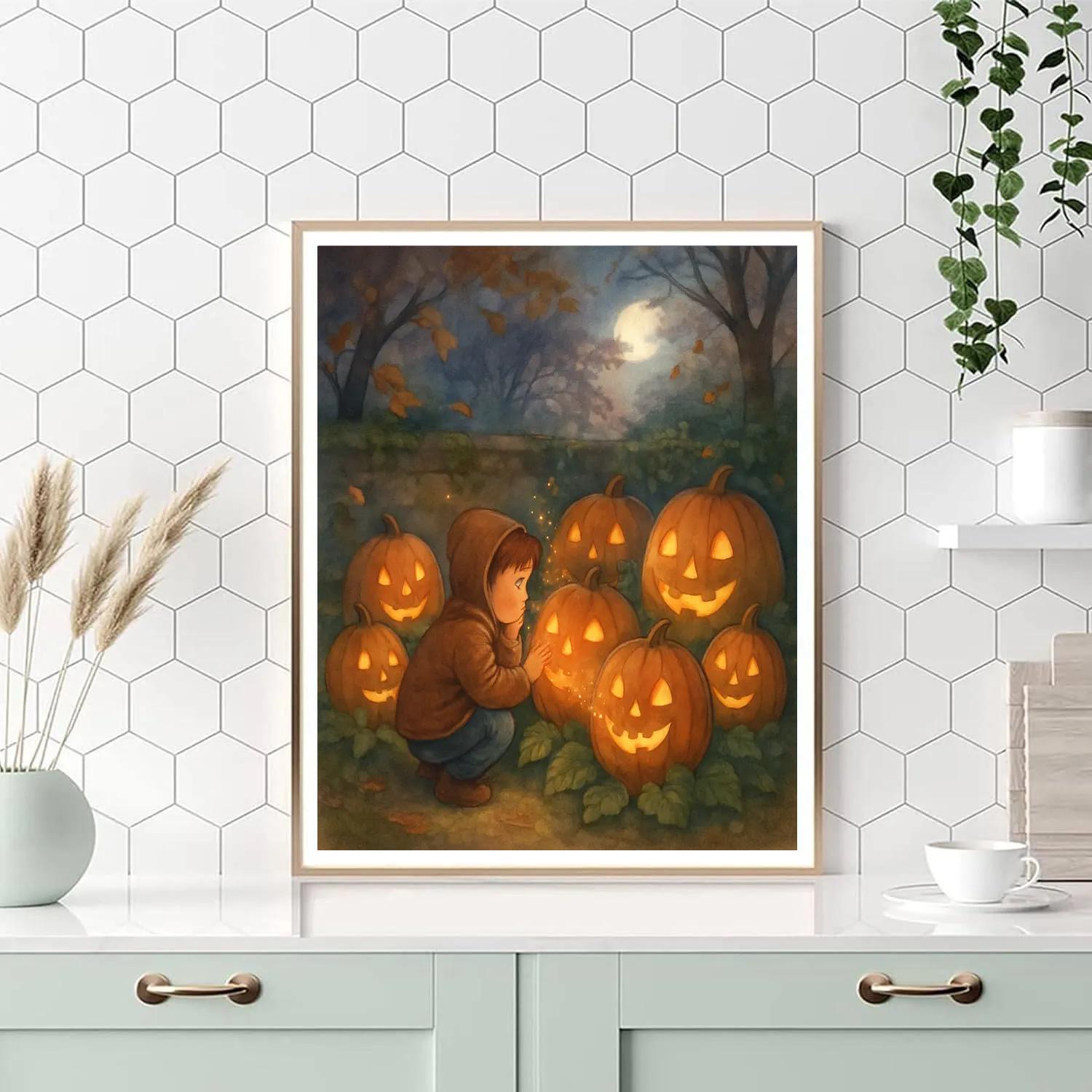 Garden Of Whispering Pumpkins paint by numbers