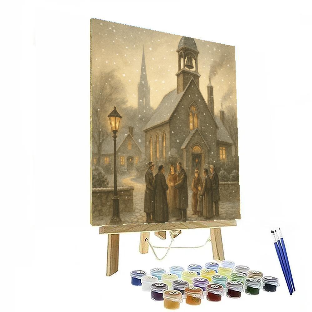 Church Bells And Snowflakes Number painting