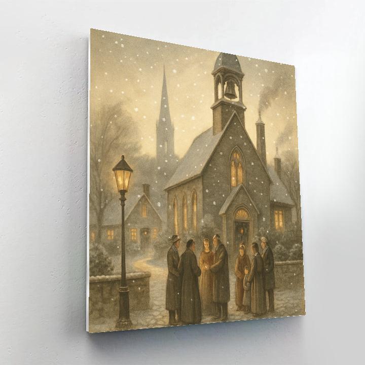 Church Bells And Snowflakes Number painting