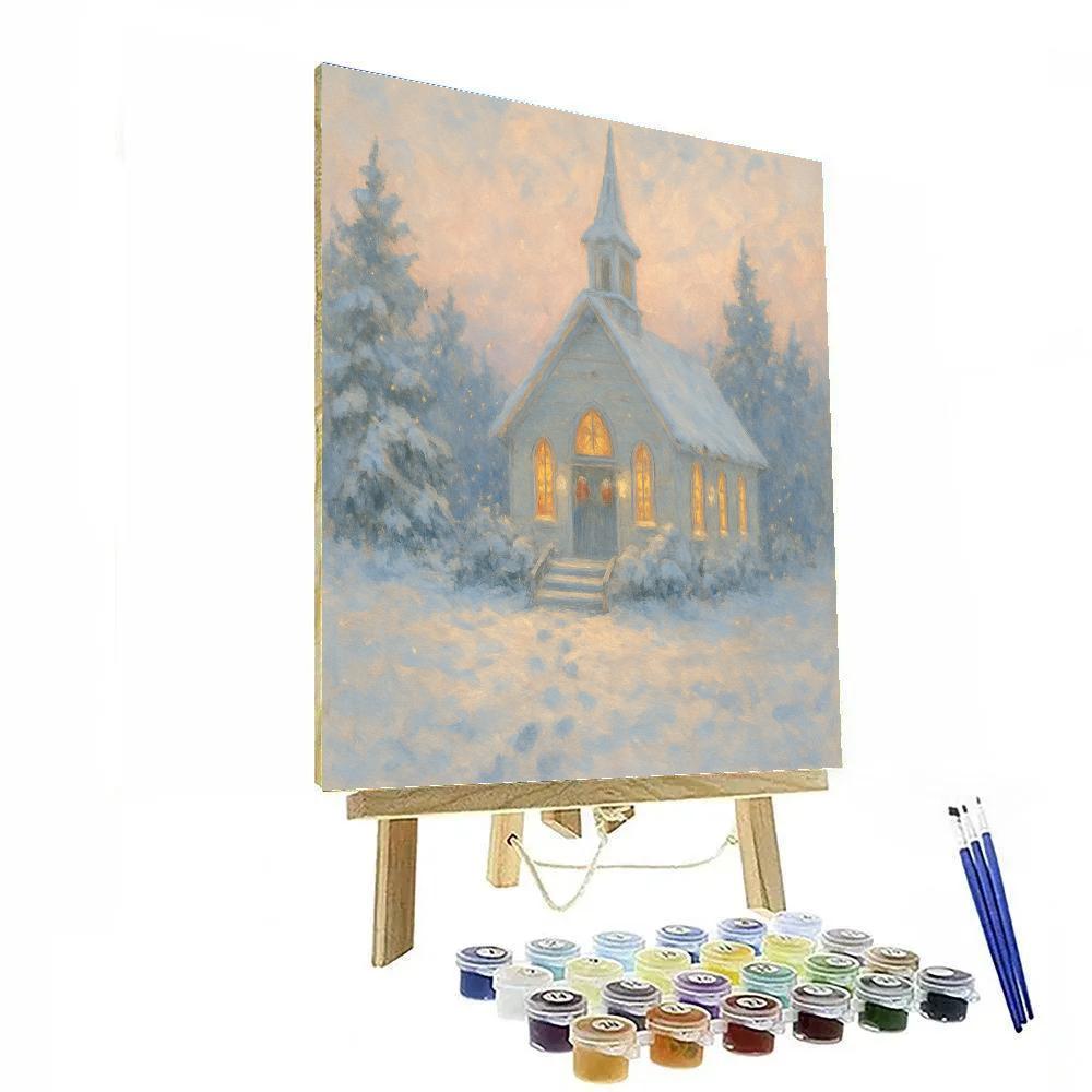 Snowy Church Reverie paint by number