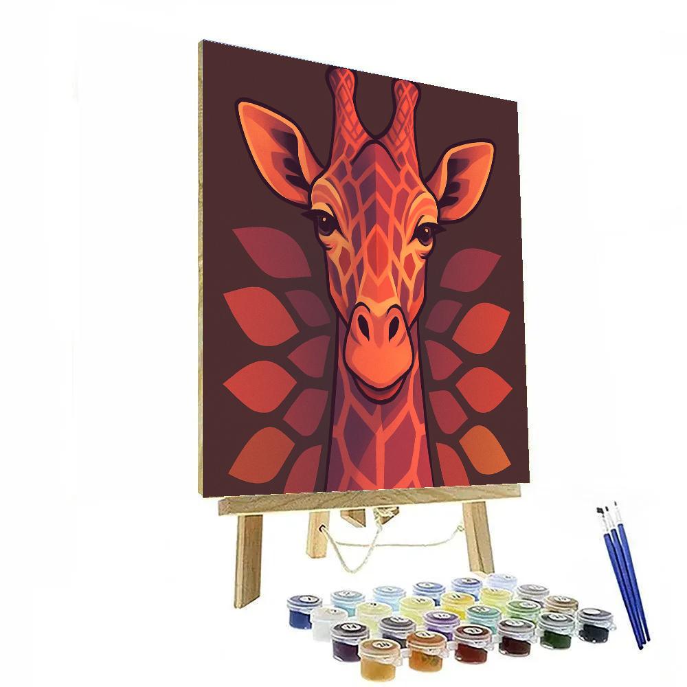 Sunset Giraffe Geometry Paint by numbers art