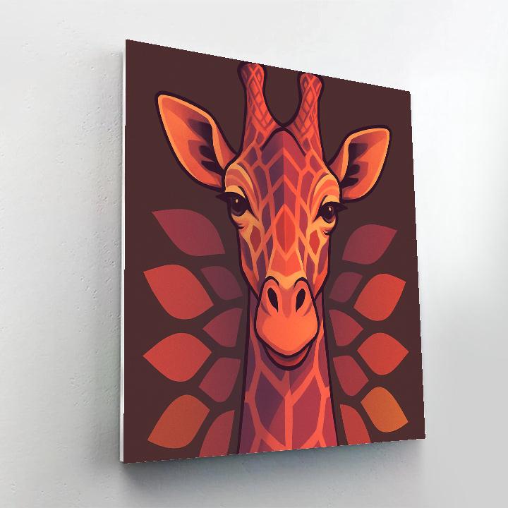 Sunset Giraffe Geometry Paint by numbers art
