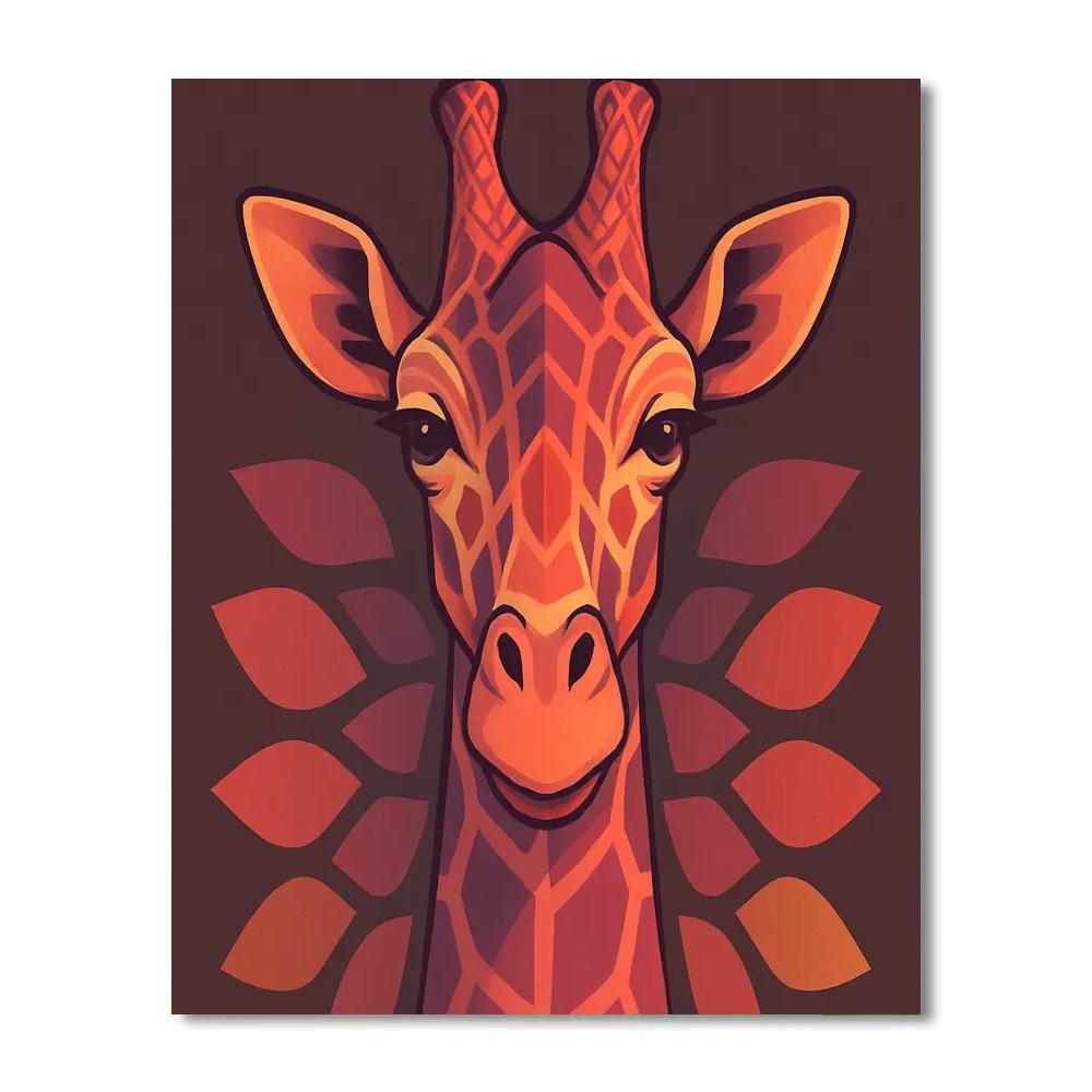 Sunset Giraffe Geometry Paint by numbers art