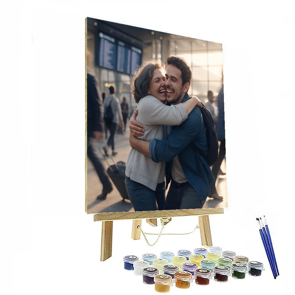 Airport Reunion Embrace Painting by numbers kit