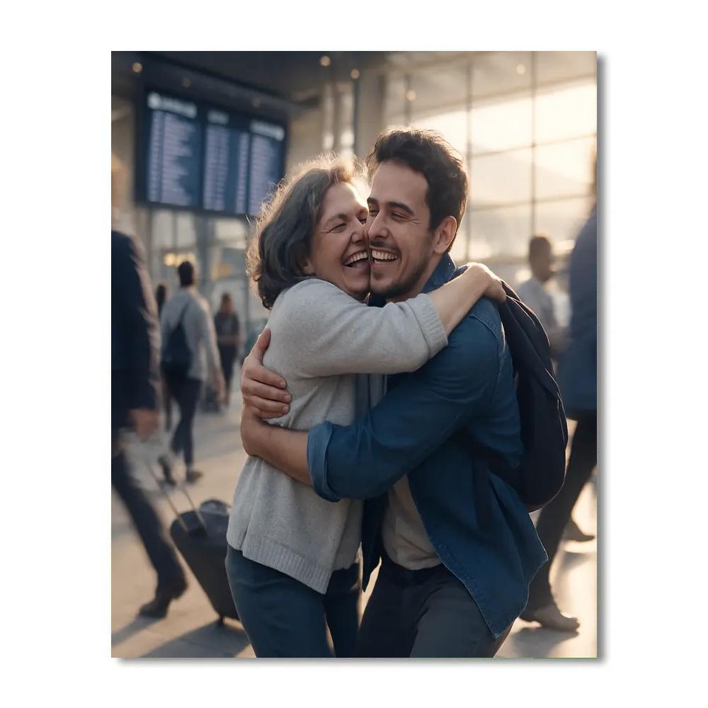 Airport Reunion Embrace Painting by numbers kit