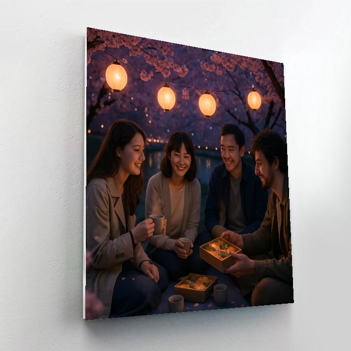 Hanami Evening Picnic painting number kit