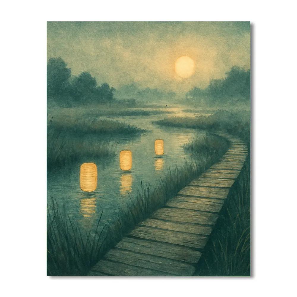 Fogbound Lantern Marsh DIY paint by numbers