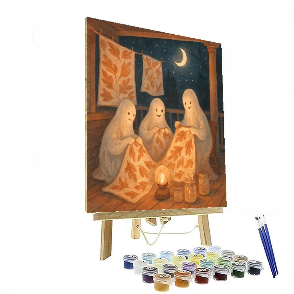 Moonlit Sewing Circle Of Friendly Spirits Number painting