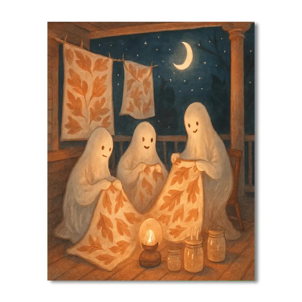 Moonlit Sewing Circle Of Friendly Spirits Number painting