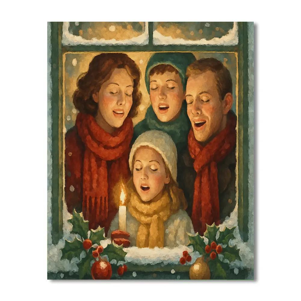 Noel Window Gathering paint by numbers