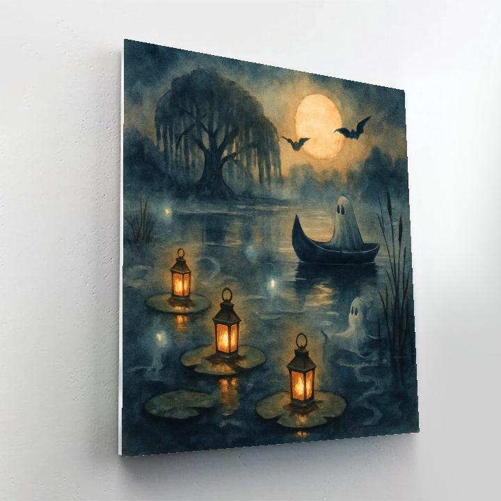 Moonlit Bog Of Whispers paint by color