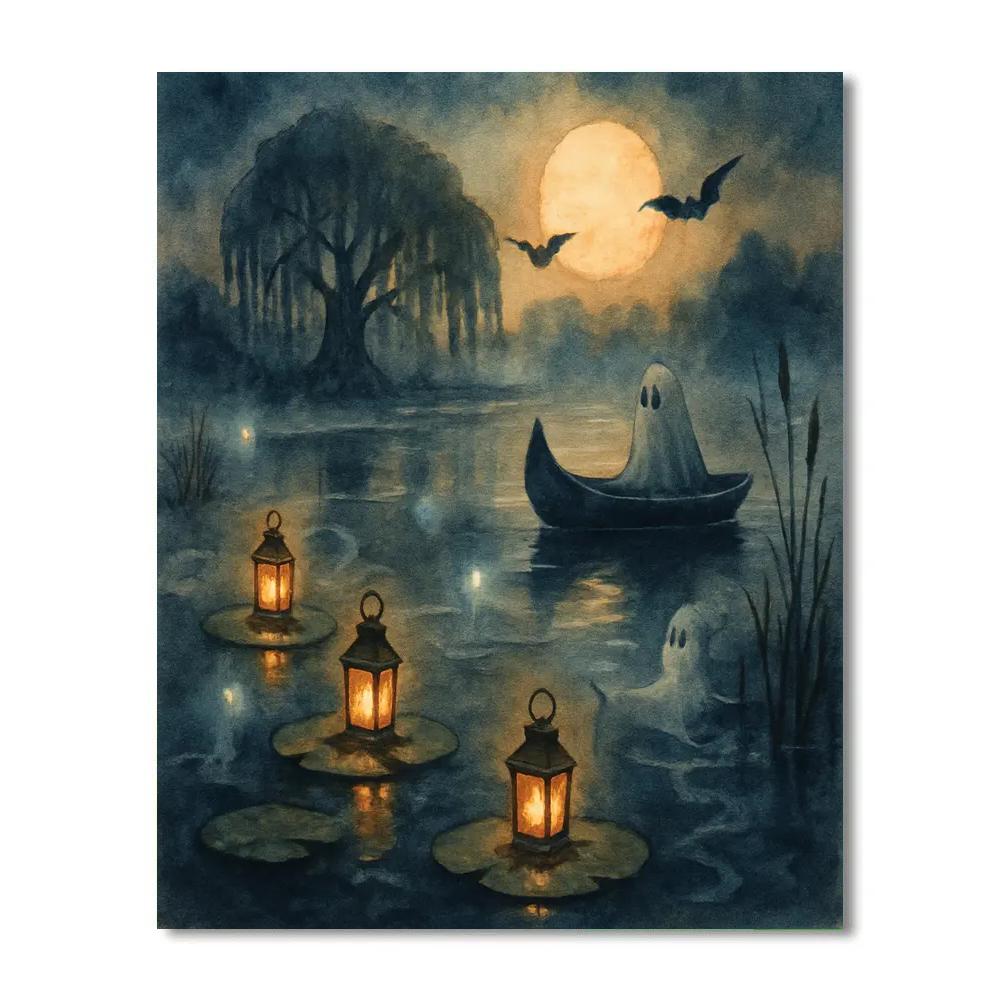 Moonlit Bog Of Whispers paint by color