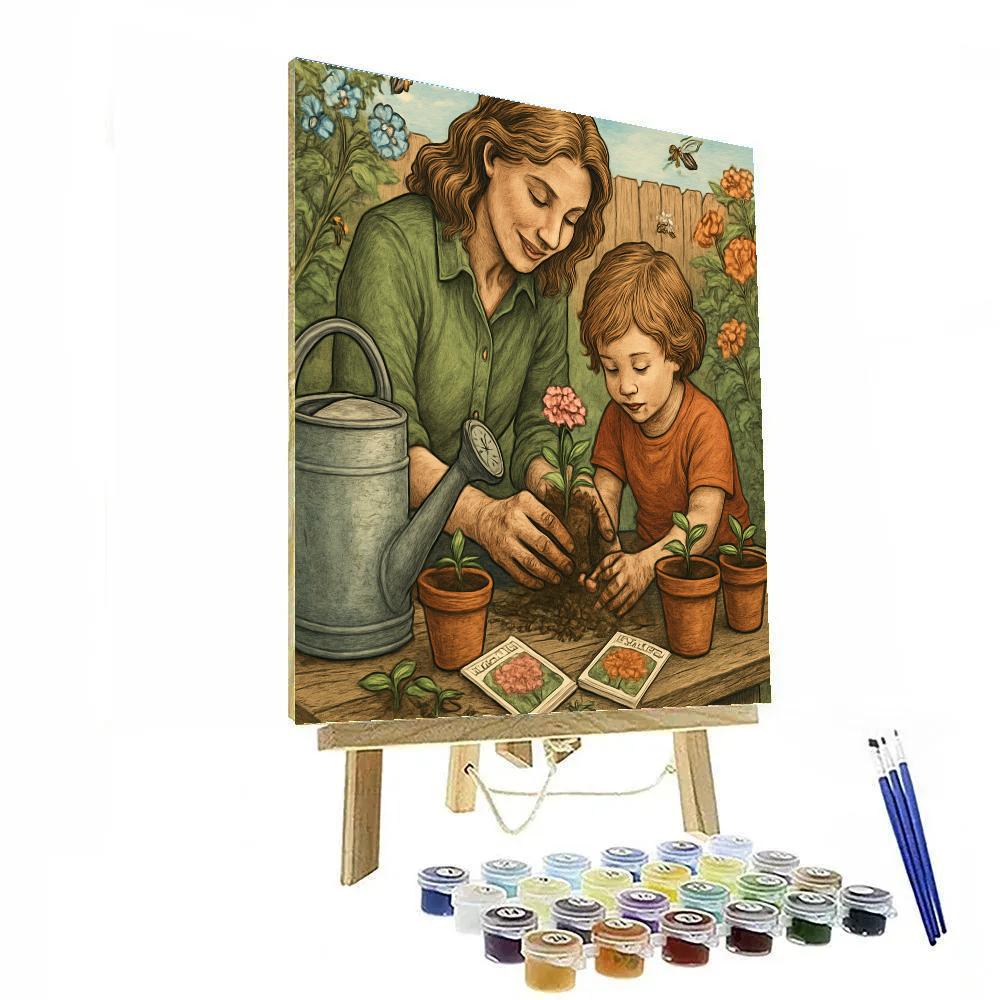 Garden Potting Together Painting by numbers kit