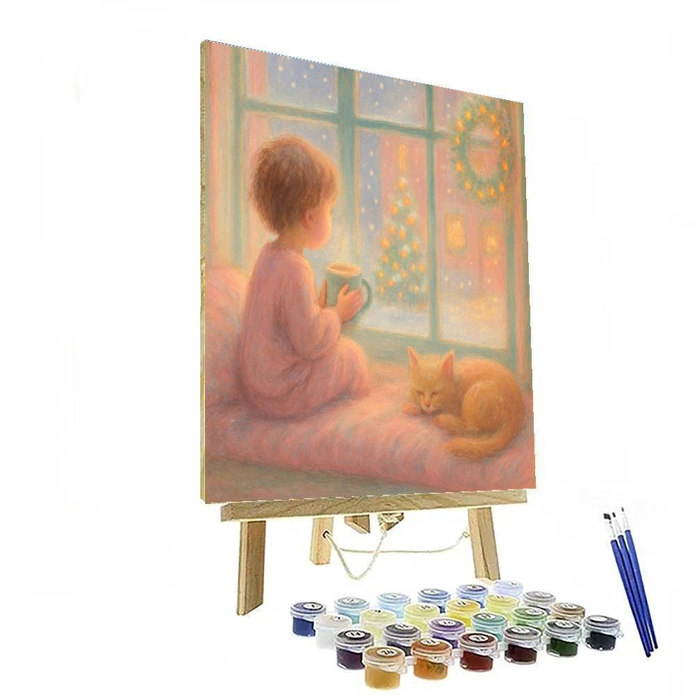 Window Seat Snow Watch DIY paint by numbers