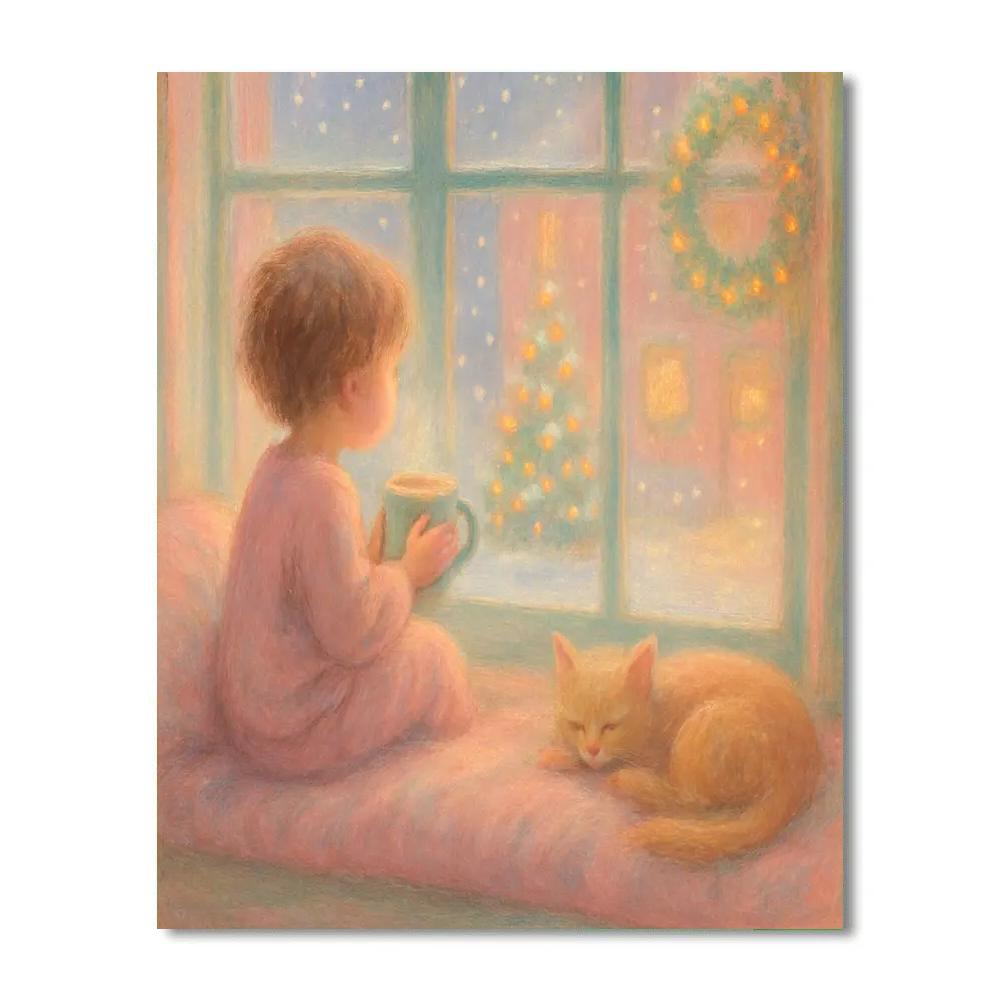 Window Seat Snow Watch DIY paint by numbers