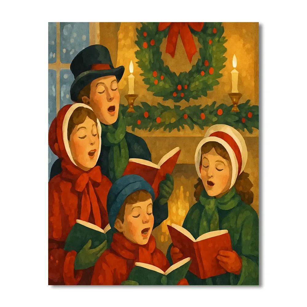 Hearthside Carol Number painting