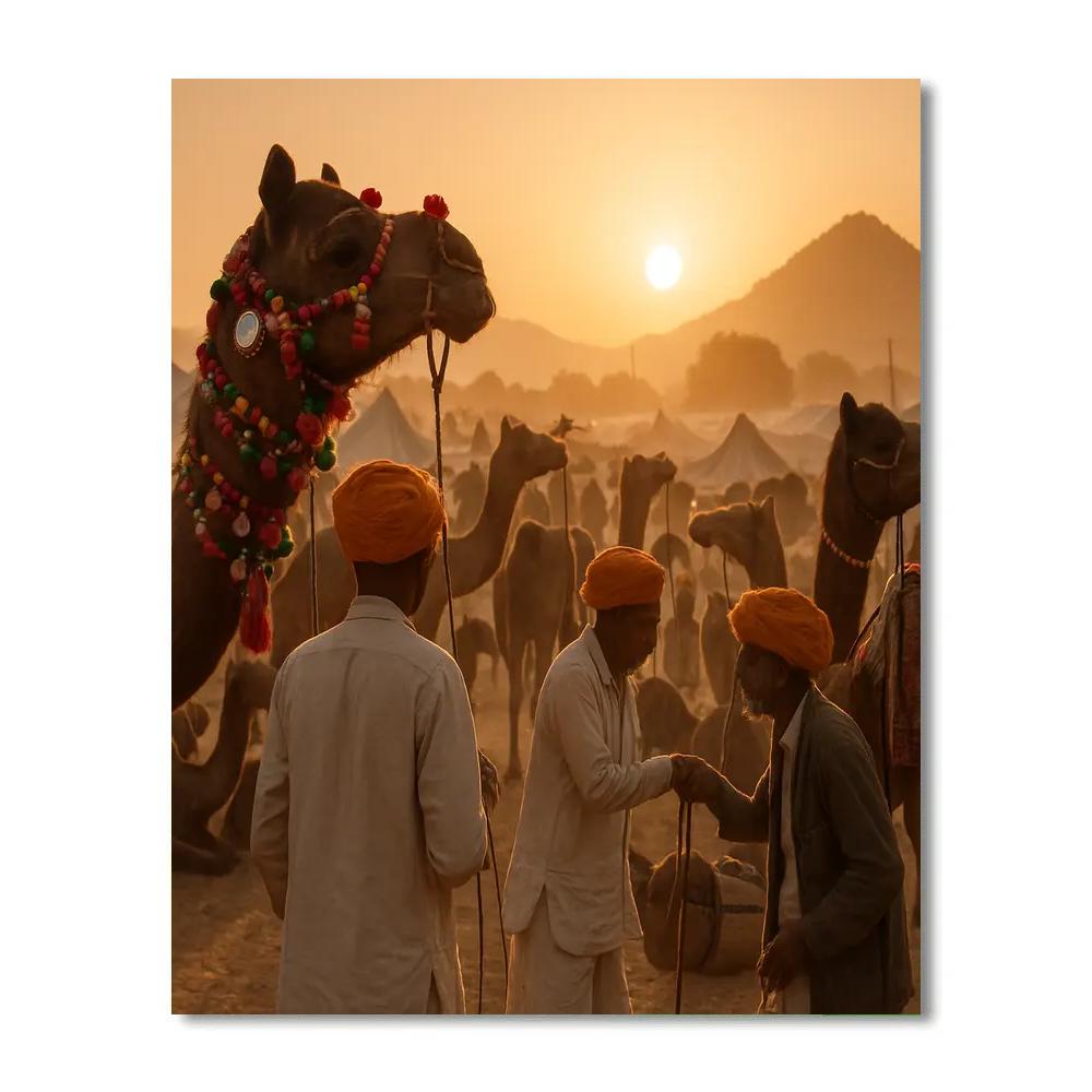Pushkar Camel Fair Dawn paint by number