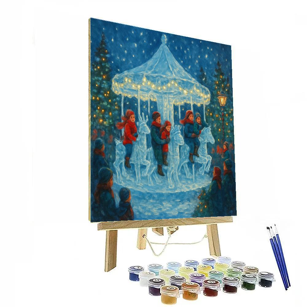 Icicle Carousel Night paint by color