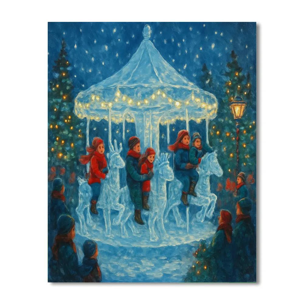 Icicle Carousel Night paint by color