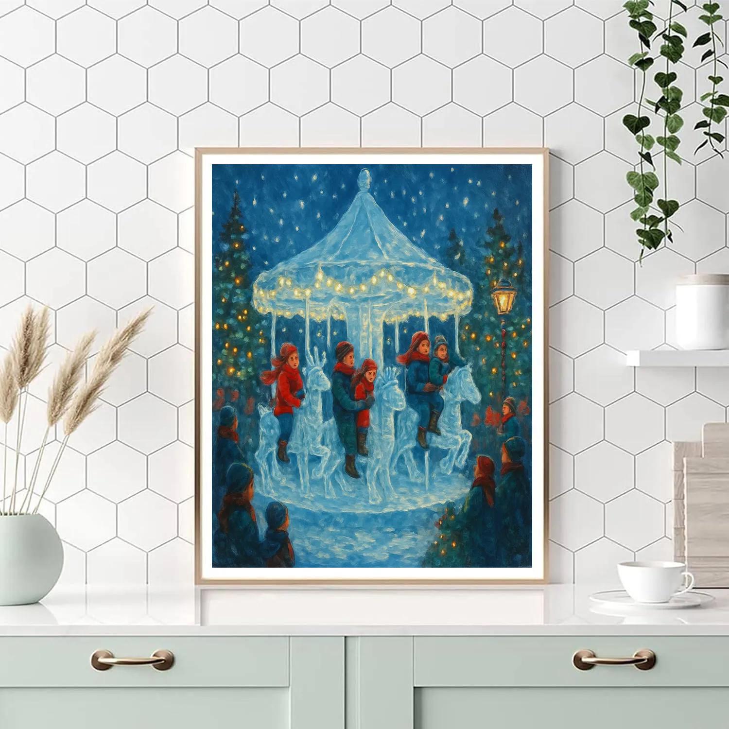 Icicle Carousel Night paint by color