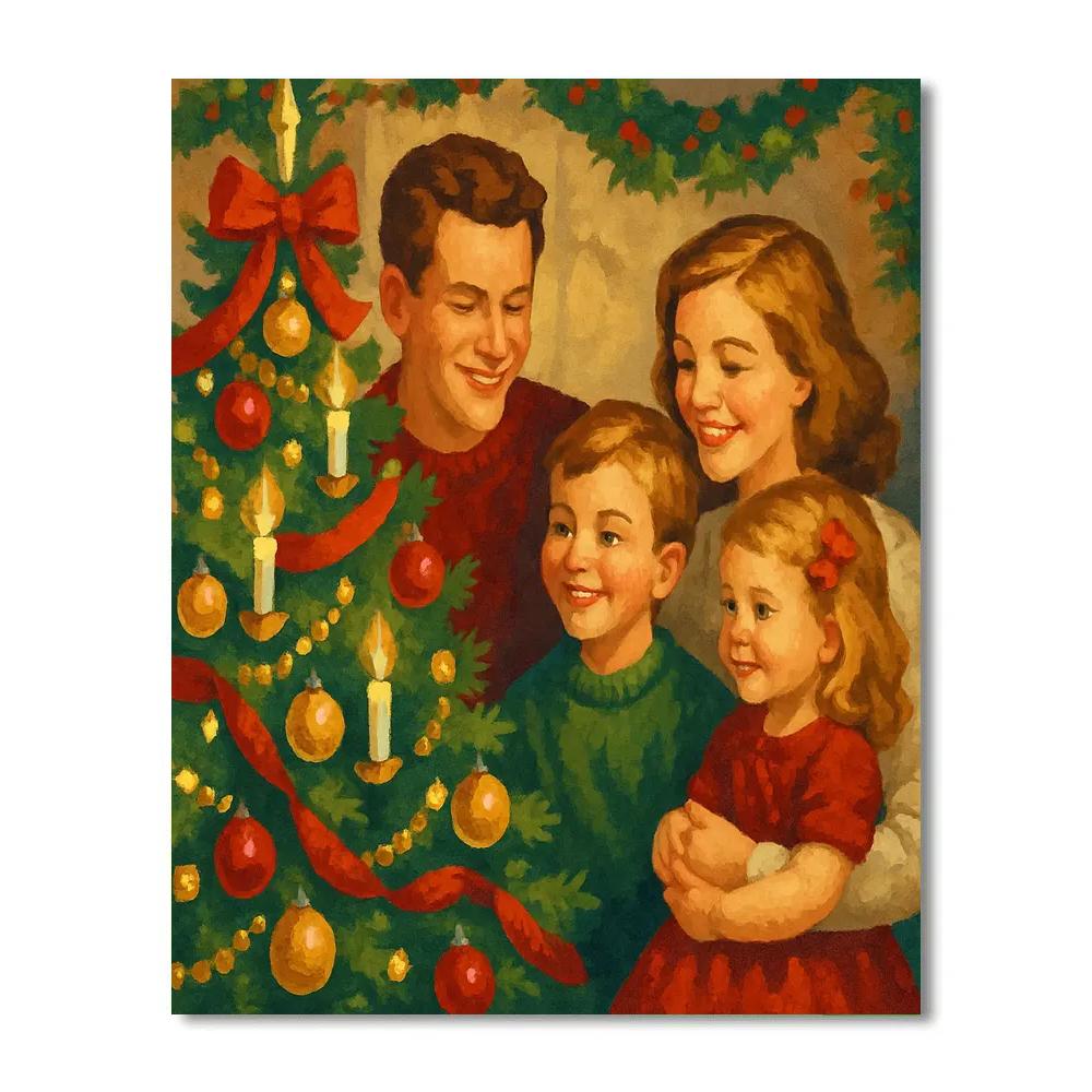 Trimming The Tree Painting by numbers kit