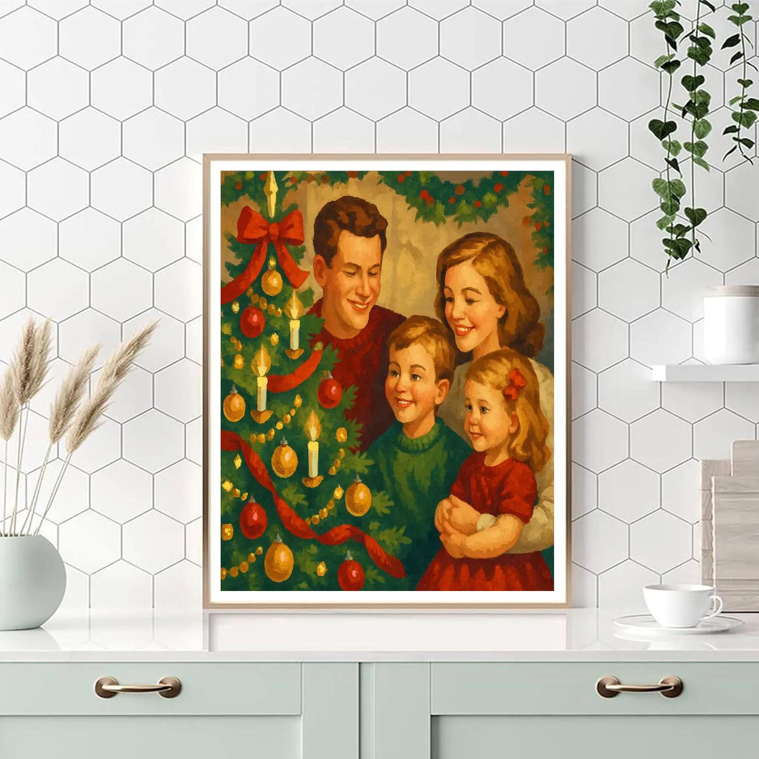 Trimming The Tree Painting by numbers kit