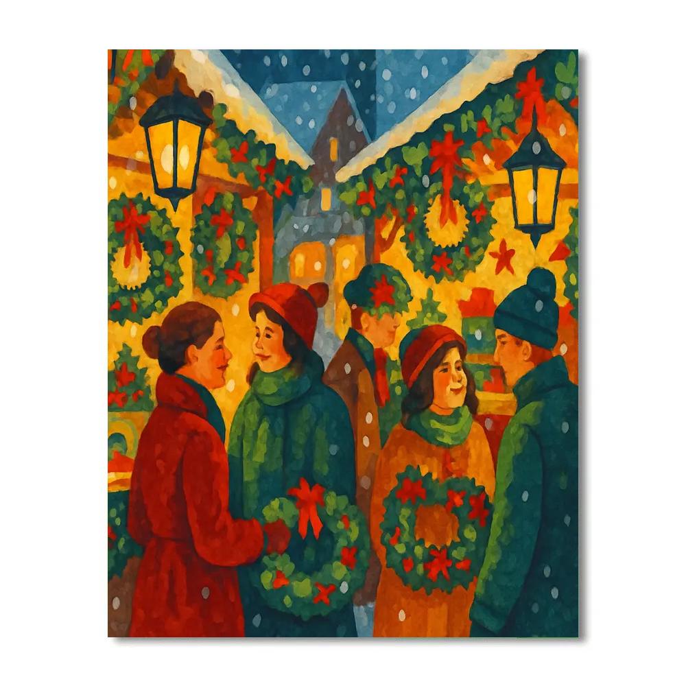 Market Of Wreaths Paint by numbers kits