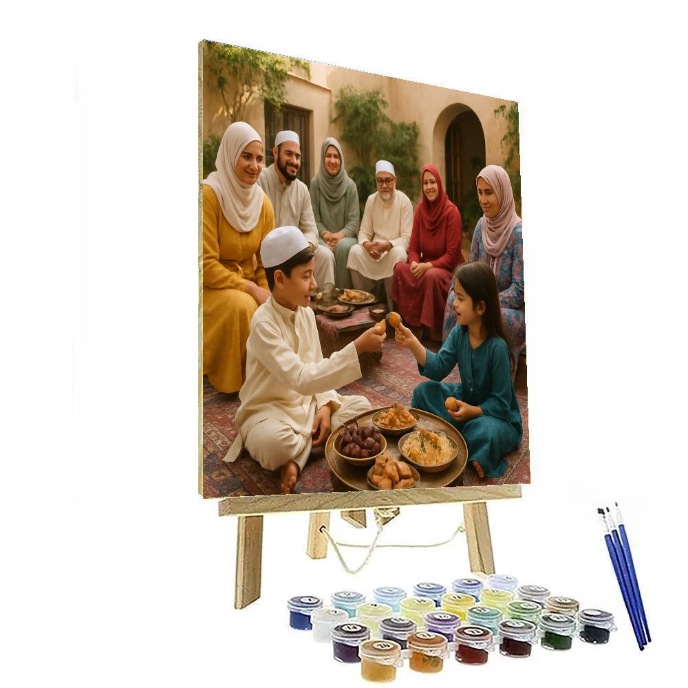 Eid Morning Feast Courtyard DIY paint by numbers