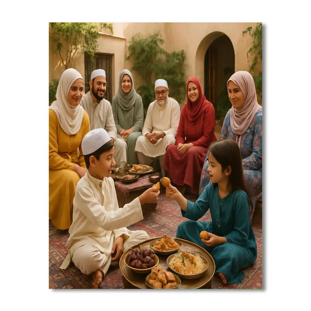 Eid Morning Feast Courtyard DIY paint by numbers