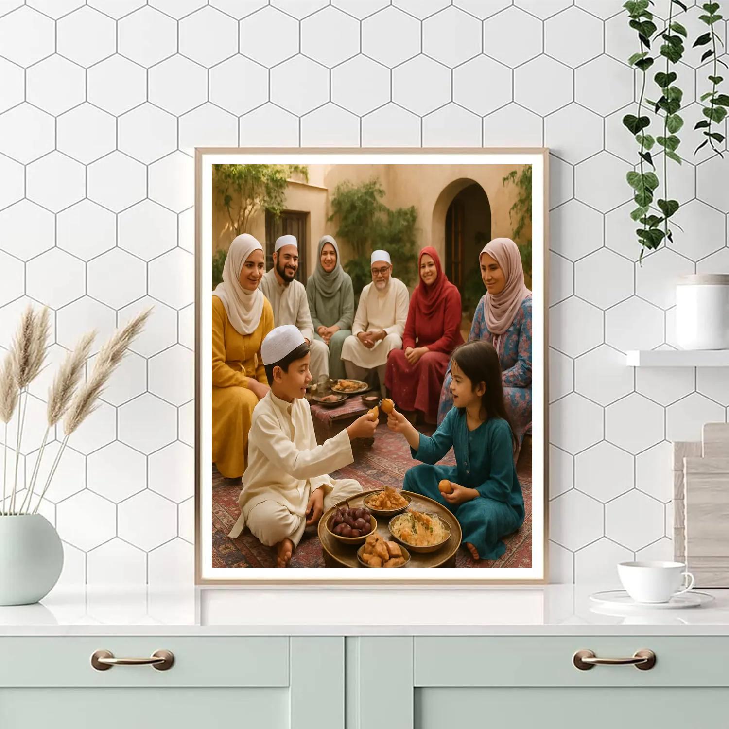 Eid Morning Feast Courtyard DIY paint by numbers