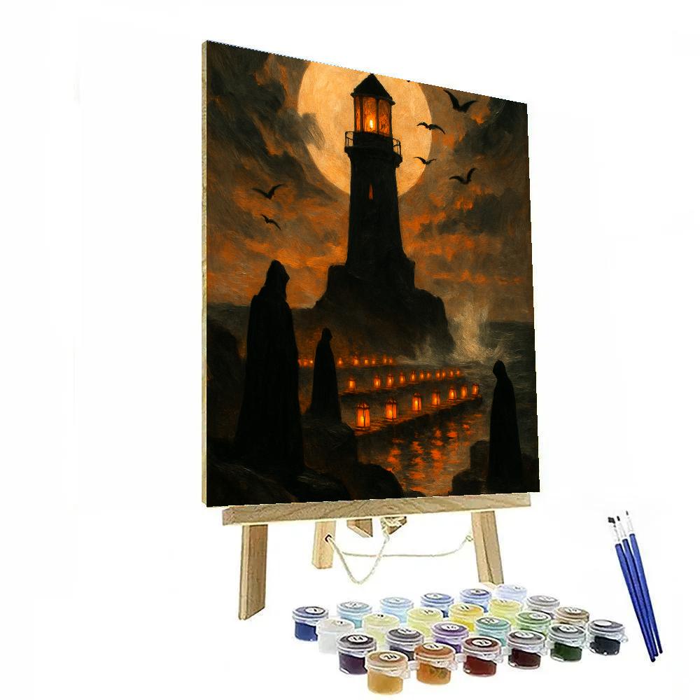 Nocturne Of The Lantern Keep paint by color