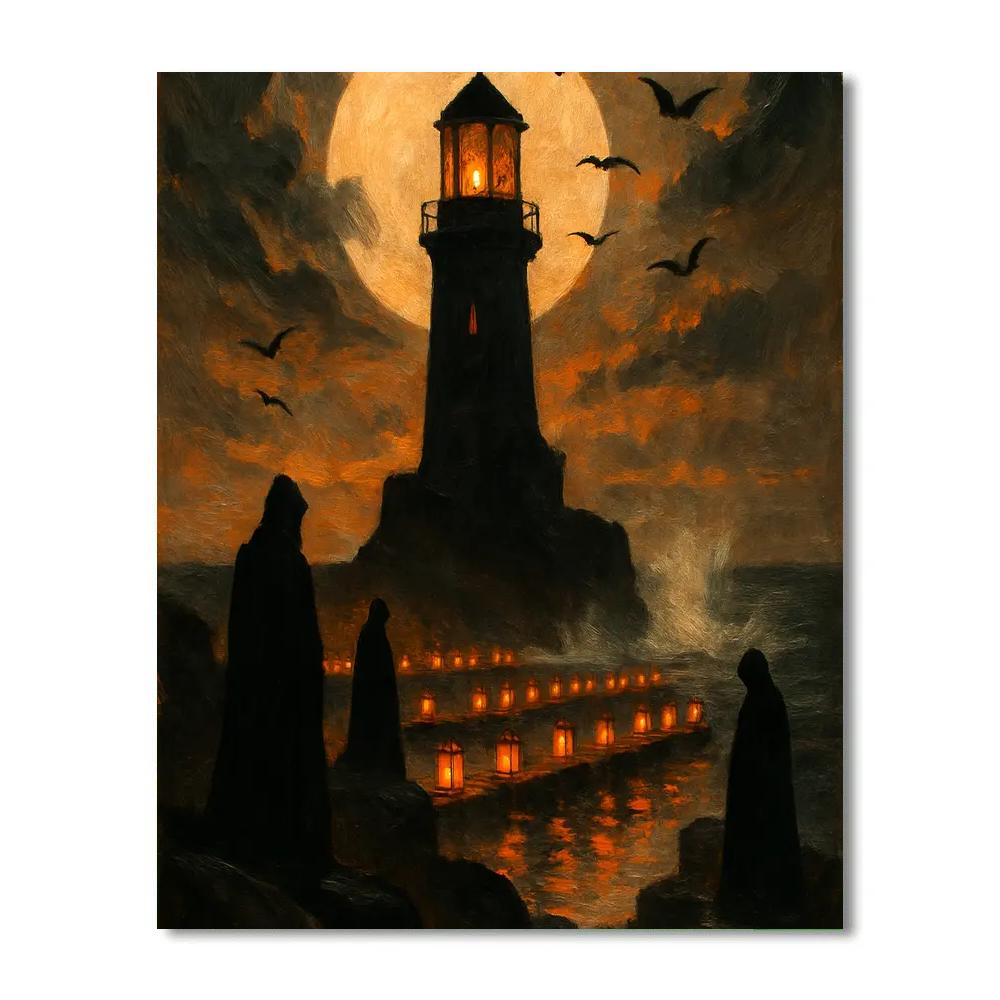 Nocturne Of The Lantern Keep paint by color