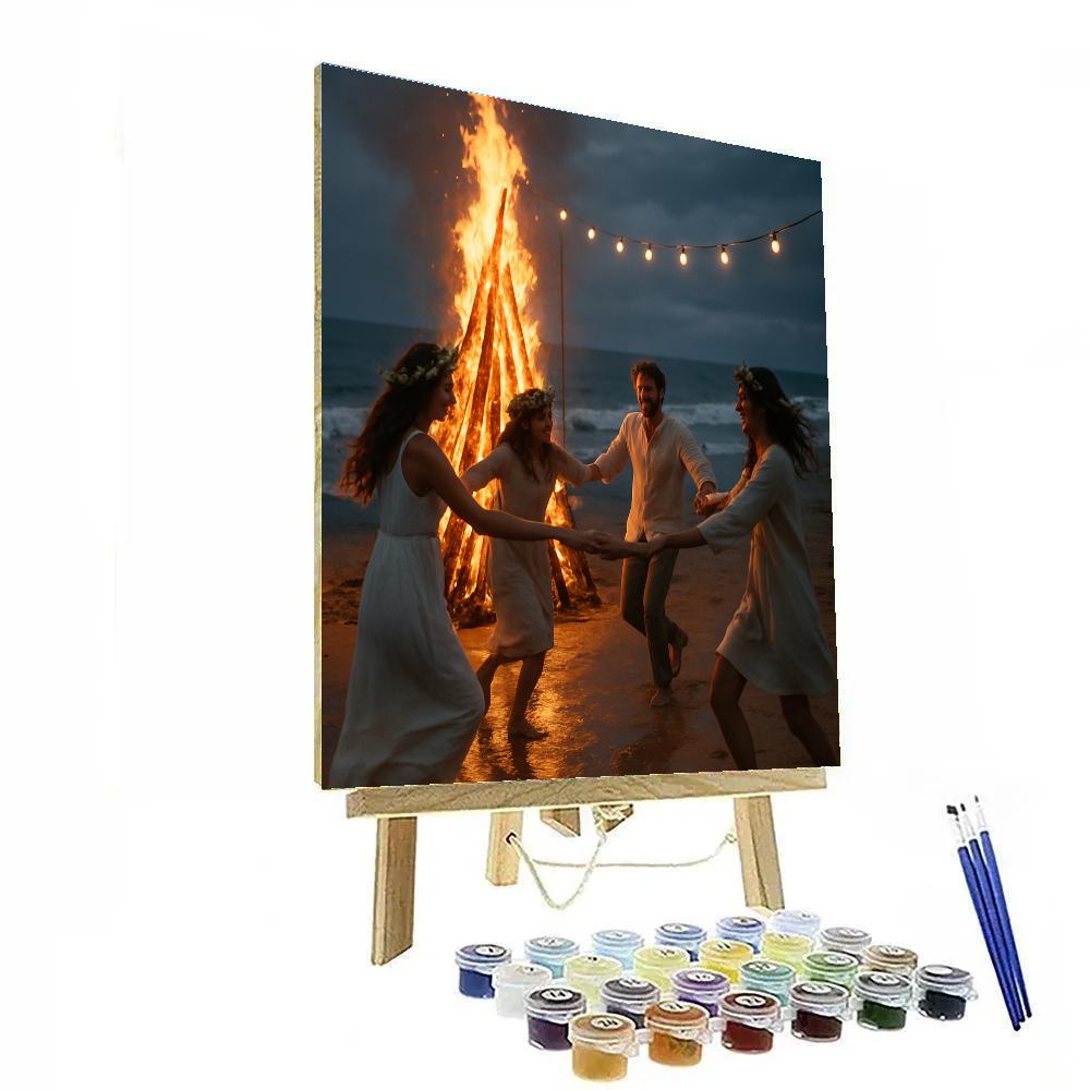 Midsummer Bonfire On The Coast paint by numbers