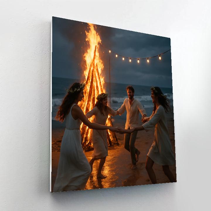 Midsummer Bonfire On The Coast paint by numbers