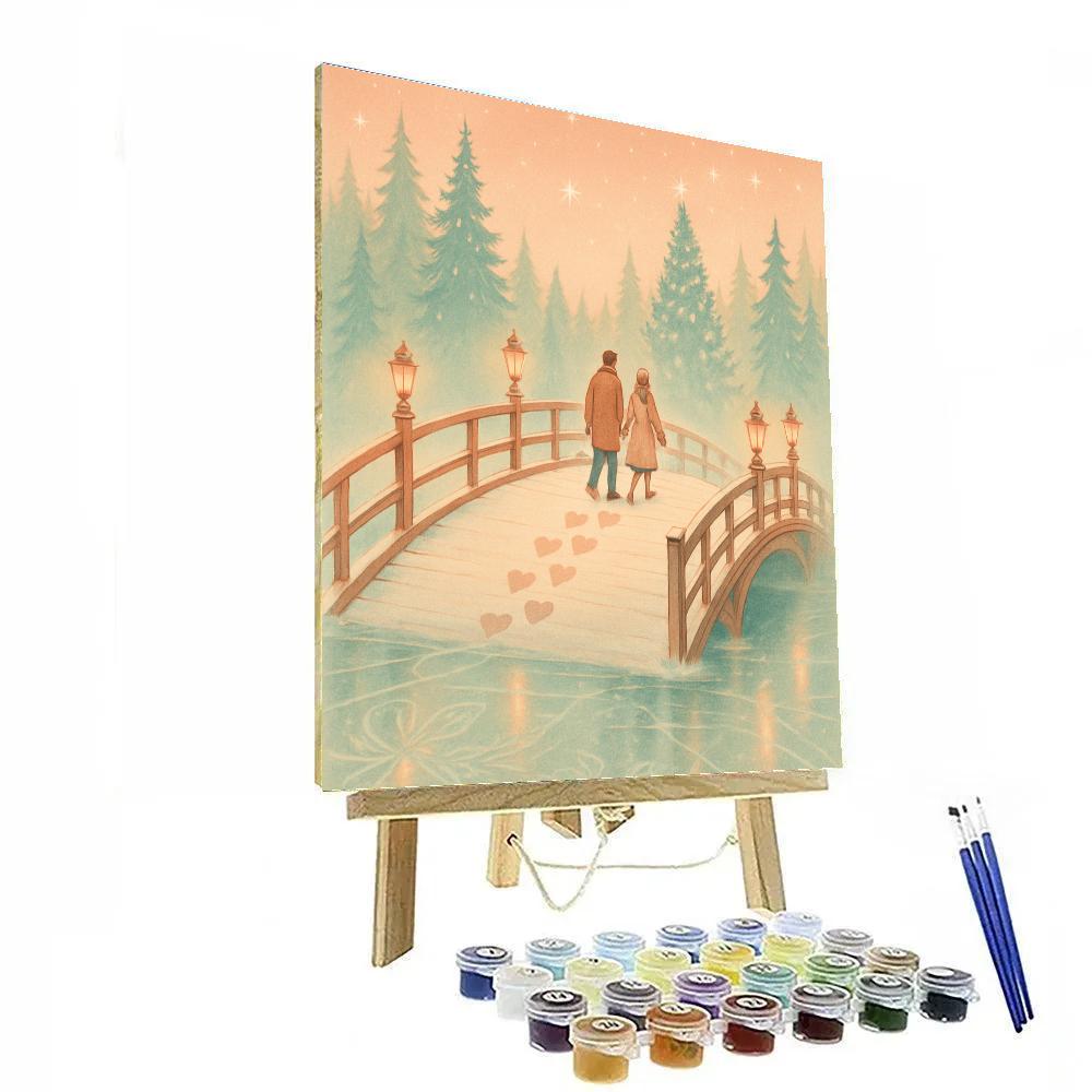 Lantern Bridge Over Glass River Numbered painting kits