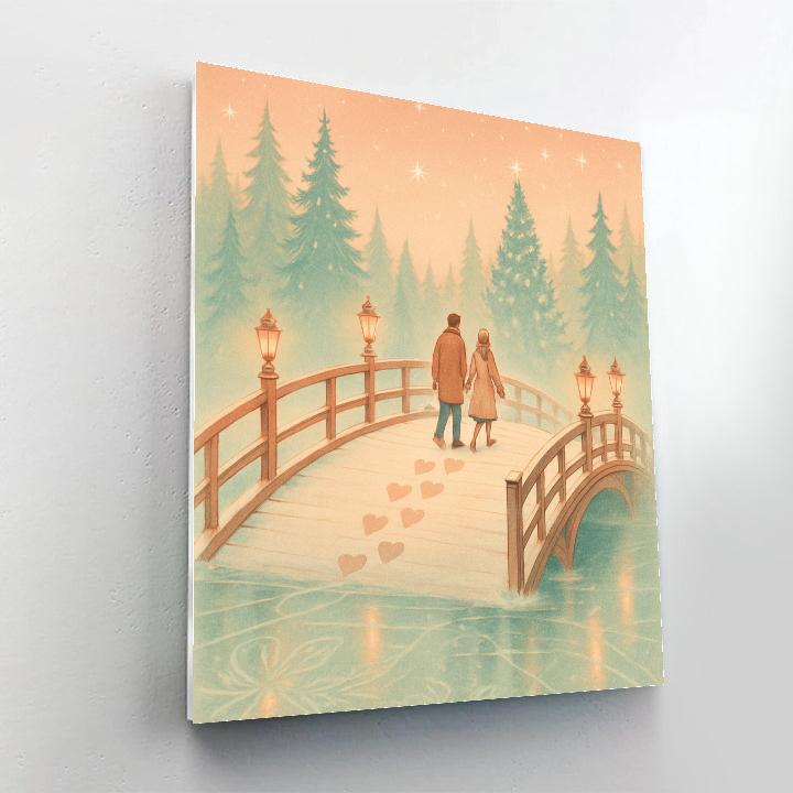Lantern Bridge Over Glass River Numbered painting kits