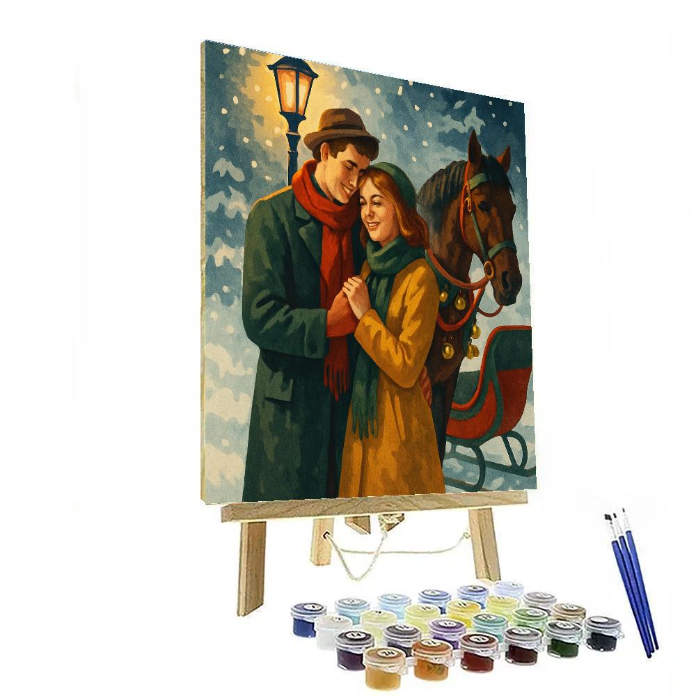 Sleigh Bells Embrace Paint by numbers art