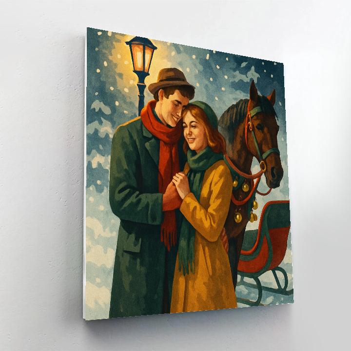 Sleigh Bells Embrace Paint by numbers art
