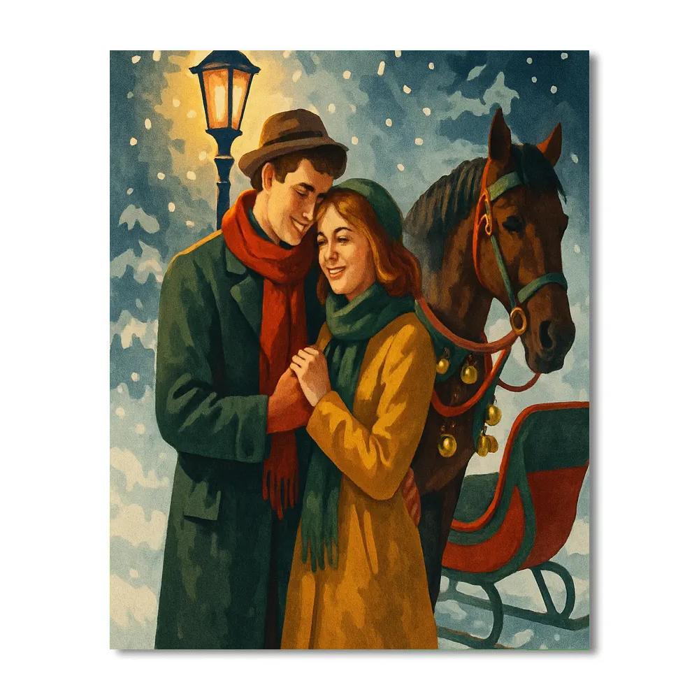 Sleigh Bells Embrace Paint by numbers art