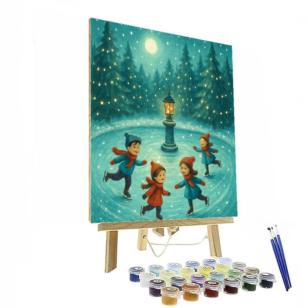 Skater Circle Beneath Pines painting number kit