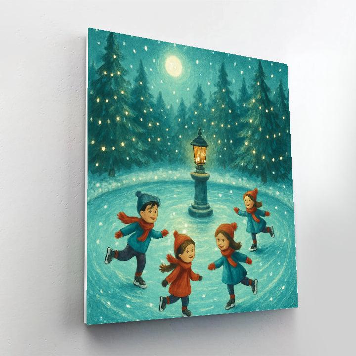 Skater Circle Beneath Pines painting number kit