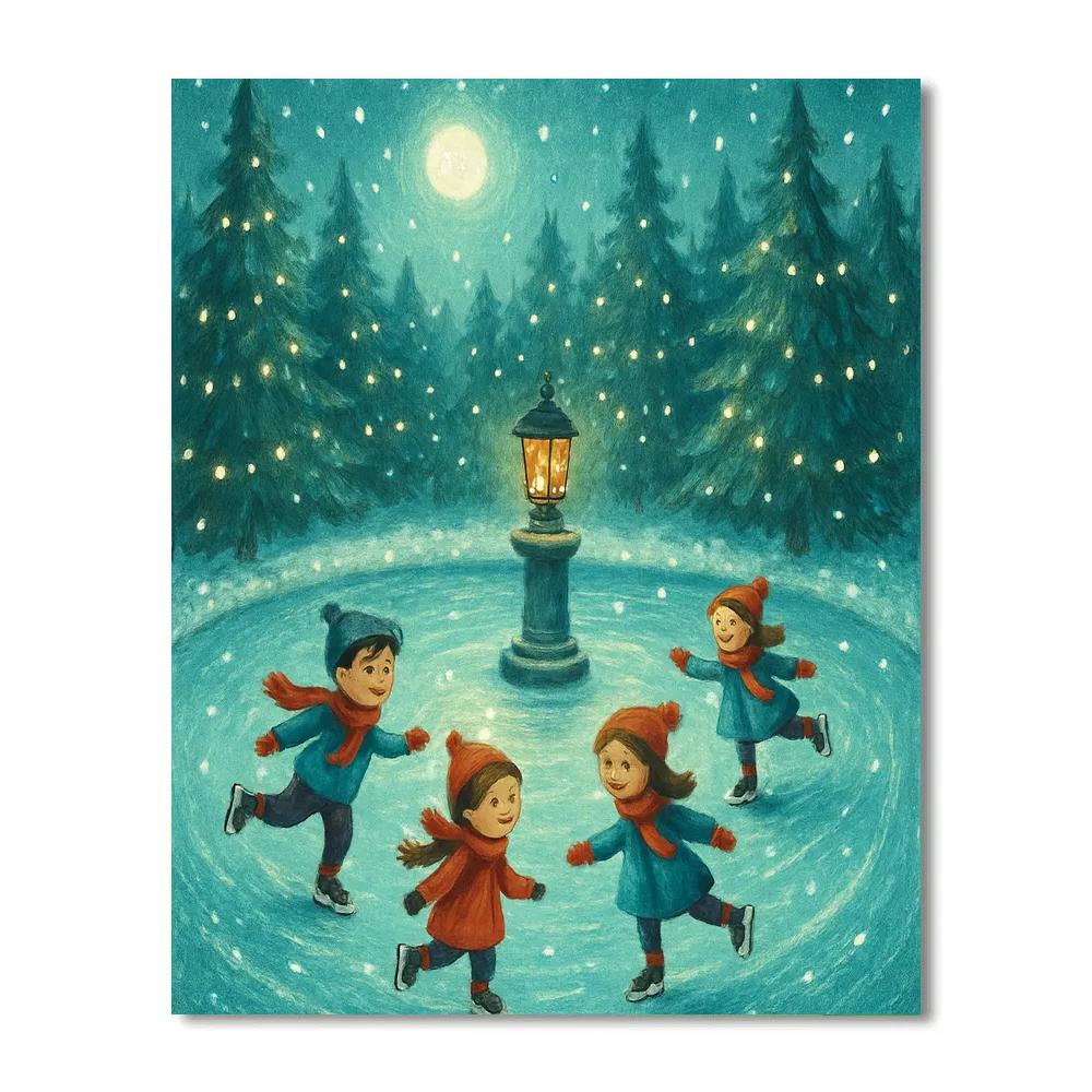 Skater Circle Beneath Pines painting number kit