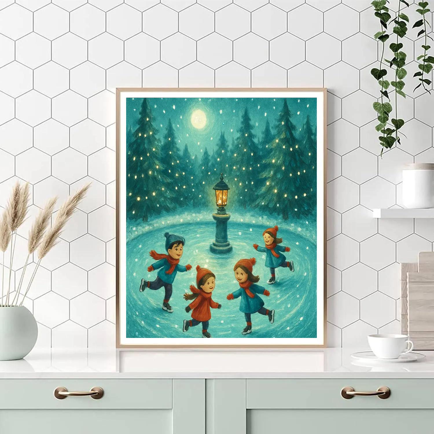 Skater Circle Beneath Pines painting number kit