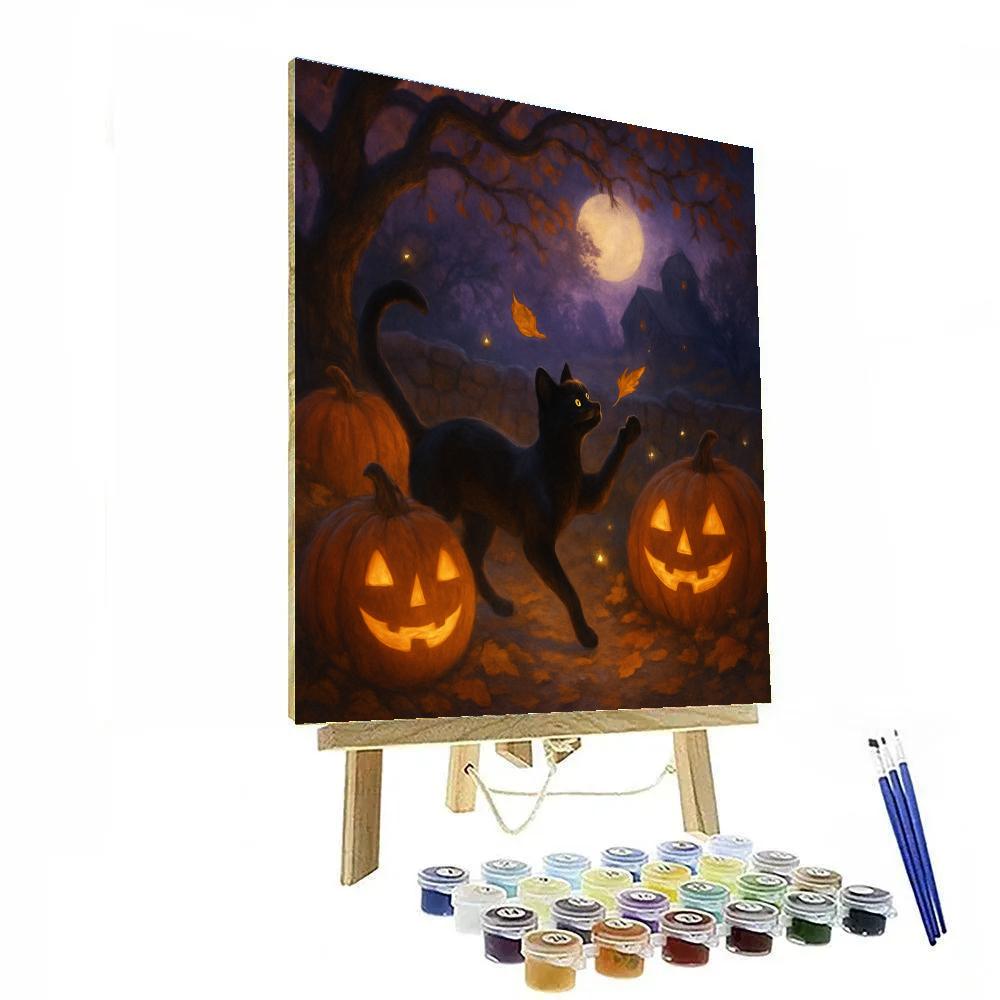 Black Cat Orchard Crossing Painting by numbers kit