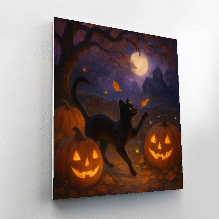 Black Cat Orchard Crossing Painting by numbers kit