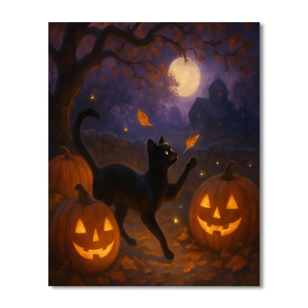 Black Cat Orchard Crossing Painting by numbers kit