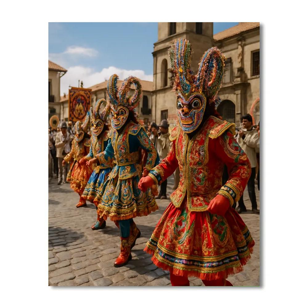 Carnaval De Oruro Religious Procession paint by numbers