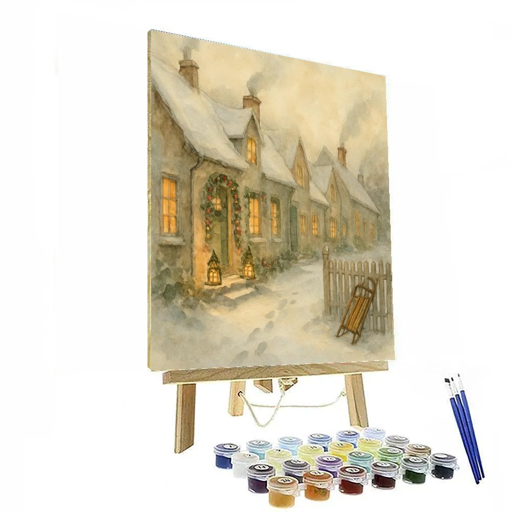 Pine Lantern Cottage Lane Painting by numbers kit