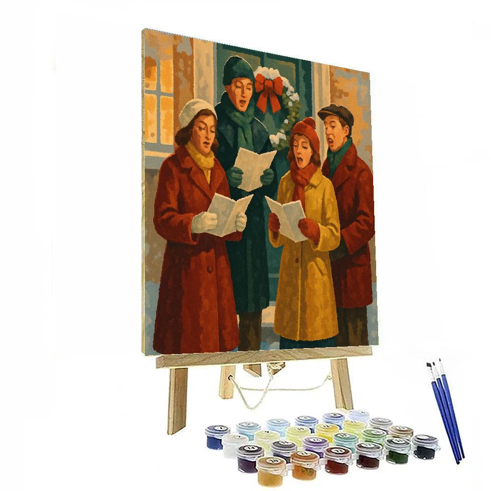 Caroling At The Door paint by numbers