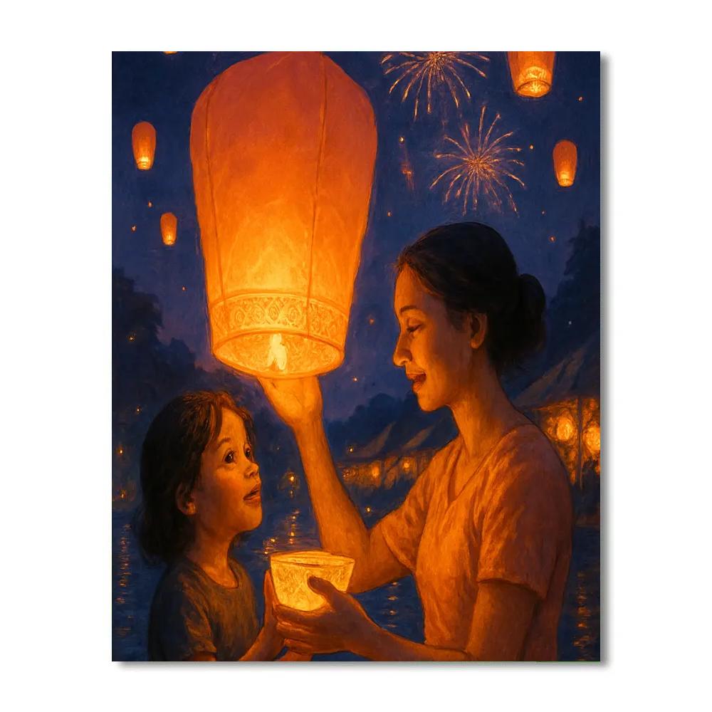 Festival Lantern Release painting number kit